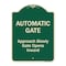 Signmission Designer Series-Automatic Gate Approach Slowly Gate Opens Inward, 24" x 18", G-1824-9863 A-DES-G-1824-9863 - alternate 1